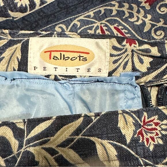 Talbots Petite Floral Canvas A-Line Skirt Size 6 - Picture 5 of 9
